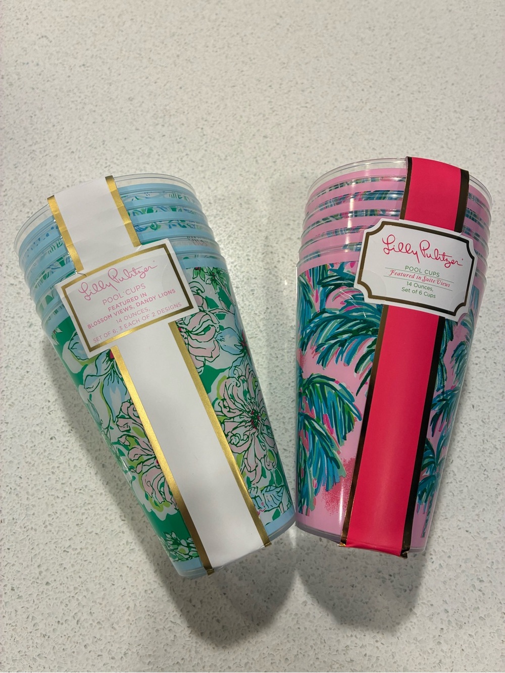 Lilly Pulitzer Pool Cups, Set of 2
